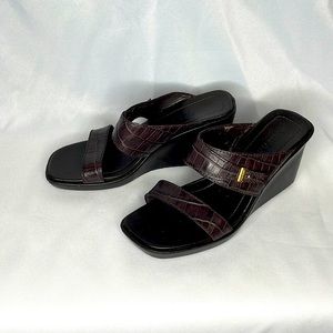 SUMMER CLEARANCE 50% OFF! Lauren Ralph Lauren Maribeth Wedge Leather Sandals